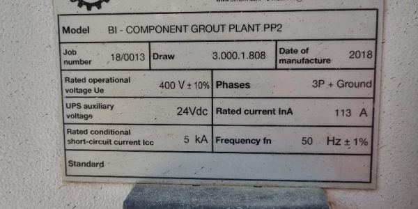 SEALCRETE BI Component Grout Plant used plant and machinery