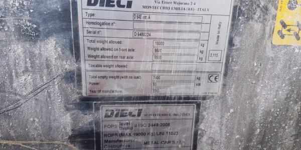 European Steel Ltd - Plant and Machinery - Dieci F700 Dumper truck